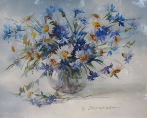 Летний букет. Этюд, бумага, акварель