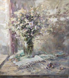 Букет с сентябринками. Холст, масло