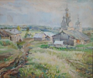 Деревенский пейзаж. Холст, масло