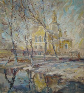Минусинск, Спасский собор. Холст, масло, 2009 год