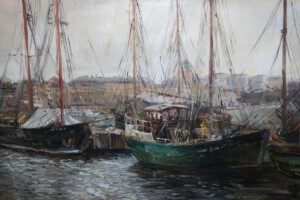 Морской пейзаж. Стокгольм. Причал. Холст, масло 2011 год